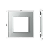 Рамка для розетки LIVOLO 1 пост, цвет серый, стекло BB-C7-SR-15