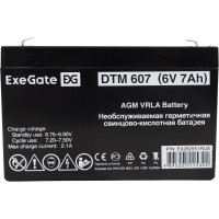 Батарея аккумуляторная АКБ DTM 607 6В, 7Ah, клеммы F1 ExeGate 282951