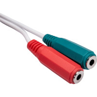 Кабель Cablexpert переходник аудио Jack 3.5(M) 4pin/2xJack 3.5(F), 20см, белый, CCA-417W