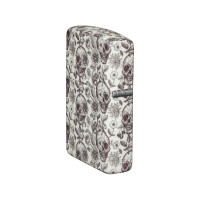 Зажигалка Zippo Skeleton с покрытием Glow in the Dark Green, латунь/сталь, серая, 38x13x57 мм 49458