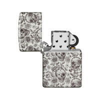 Зажигалка Zippo Skeleton с покрытием Glow in the Dark Green, латунь/сталь, серая, 38x13x57 мм 49458