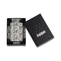 Зажигалка Zippo Skeleton с покрытием Glow in the Dark Green, латунь/сталь, серая, 38x13x57 мм 49458