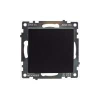 1-клавишный переключатель STEKKER механизм, 250В, 10A, серия Катрин, GLS10-7105-05, черный 39604