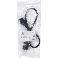 Кабель питания монитор-компьютер Cabeus IEC 320 C13 - IEC 320 C14 (3x0.75) 0.6м PC-189-VDE-0.6M