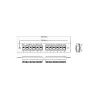 Патч-панель Cabeus, установочный размер 236 мм, 12 портов RJ-45, категория 5e, PL-12-Cat.5e 10-Dual PL-12-Cat.5e 10"-Dual