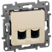 Розетка Legrand компьютерная двойная RJ45 категория 5e UTP Legrand Etika слоновая кость 672355