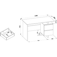 Письменный стол СОКОЛ дуб сонома/белый СПм-19 СПм19Дсб