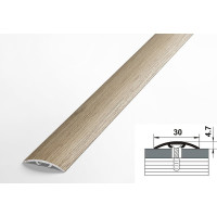 Порог одноуровневый алюминиевый ЛУКА (30 мм, 1,8 м, ламинированный, Дуб беленый) УТ000008781