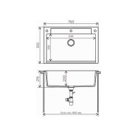 Кухонная мойка Polygran ARGO-760 (№36 Белый Хлопок) 473387