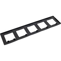 Рамка для розеток и выключателей ЭРА Серия 12 12510505 на 5 постов, Сатин, антрацит Б0052543