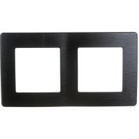 Рамка для розеток и выключателей ЭРА Серия 12 12510206 на 2 поста, Сатин, черный Б0052514