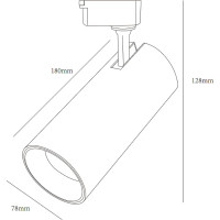 Трековый однофазный светильник ЭРА TR530 COB BK 30 ватт 4000К 2100Лм черный Б0049055
