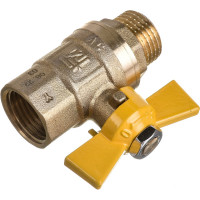 Шаровой кран STI для газа Ду15 Ру16 муфтовый (штуцер-муфта) бабочка D170-00045