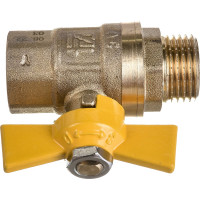 Шаровой кран STI для газа Ду15 Ру16 муфтовый (штуцер-муфта) бабочка D170-00045