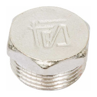 Латунная заглушка STI Ду20 (3/4") Ру16 наружная резьба никелированная D270-00248