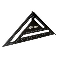 Угольник Sturm 300мм, алюминиевый сплав, чёрная оксидация, белая шкала,  2020-07-300