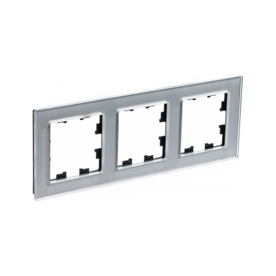 3-местная рамка Systeme Electric AtlasDesign NATURE стекло алюминий ATN320303