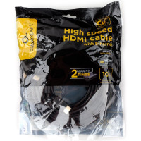 Кабель HDMI Cablexpert 19M/19M, v2.0, медь, позол.контакты, экран, 2 фер.кольца, 10м, черный, пакет, HDMI CCF2-HDMI4-10M