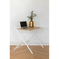 Складной компьютерный стол GreenWeen 800 мм, белый/дуб бардолино GW-PCT800W