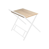 Складной компьютерный стол GreenWeen 800 мм, белый/дуб бардолино GW-PCT800W