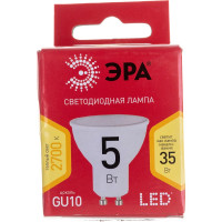 Светодиодная лампа ЭРА LED MR16-5W-827-GU10 R диод, софит, 5Вт, теплый свет, GU10 10/100/4000 10/100 Б0051852