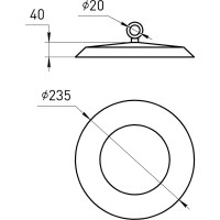 Подвесной светодиодный светильник ЭРА SPP-402-0-40K-100 IP65, 100Вт, 10000Лм, 4000К, Кп<2%, КСС Д Б0051844