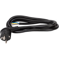 Сетевой шнур с вилкой ЭРА U-3x1,5-2m-B с заземлением 2м ПВС 3x1,5мм2 черный Б0048707