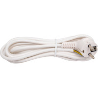Сетевой шнур с вилкой ЭРА U-3x1-3m-W с заземлением 3м ПВС 3x1мм2 белый Б0048700