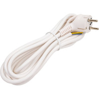 Сетевой шнур с вилкой ЭРА U-3x1-3m-W с заземлением 3м ПВС 3x1мм2 белый Б0048700