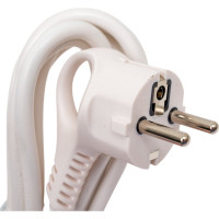 Сетевой шнур с вилкой ЭРА U-3x1-3m-W с заземлением 3м ПВС 3x1мм2 белый Б0048700