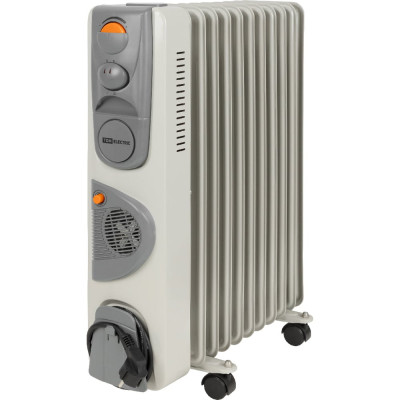 Масляный обогреватель TDM ELECTRIC МО-11ТВ, 2500 Вт, 11 секций, вентилятор, регулировка мощности 1000/1500/2500+400 Вт, термостат, SQ2501-0913