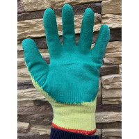 Рабочие перчатки Master-Pro® ТОРРО ГРИН х/б с рельефным латексным покрытием 1 пара 6410-CL-1