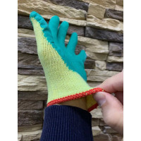 Рабочие перчатки Master-Pro® ТОРРО ГРИН х/б с рельефным латексным покрытием 1 пара 6410-CL-1