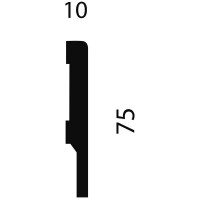 Плинтус COSCA DECOR AP72 под покраску, белый, 75x10x2400 мм, МДФ СПБ098260