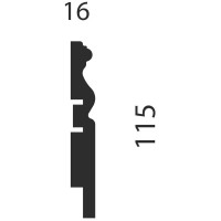 Плинтус COSCA DECOR AP14 под покраску, белый, 115x16x2400 мм, МДФ, с пазом СПБ077572