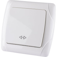 Перекрестный выключатель белый 1-клавишный 10А серия "Онега" TDM ELECTRIC SQ1805-0062