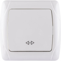 Перекрестный выключатель белый 1-клавишный 10А серия "Онега" TDM ELECTRIC SQ1805-0062