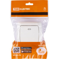 Перекрестный выключатель белый 1-клавишный 10А серия "Онега" TDM ELECTRIC SQ1805-0062