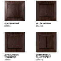 1-клавишный перекрестный выключатель TDM ELECTRIC 10А венге Лама SQ1815-0436