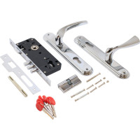 Врезной замок БУЛАТ ЗВ4-3.03.04 НОМОС (хром; 5 перфоключей; с ручками) 13966