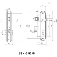Врезной замок БУЛАТ ЗВ4-3.03.04 НОМОС (хром; 5 перфоключей; с ручками) 13966
