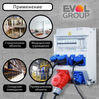 Щит с розетками навесной Combox 11 EVOL 0102-013-1