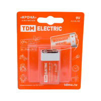 Элемент питания TDM ELECTRIC 6LR61 Крона 9V BP-1 SQ1702-0013