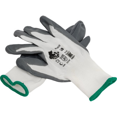 Перчатки с нитриловым обливом Русский Мастер, фиолетовый/серый, качество А, р.L/9, 2 шт. РМ-70730