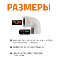 Отвод бесшумной канализации Ostendorf Skolan Safe 90 мм. 87 градусов, SKB 334140