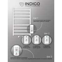 Полотенцесушитель INDIGO Oktava Slim 3 electro 80/50 таймер, скрытый монтаж, универсальное подключение R/L LСLOKS3E80-50WMRt