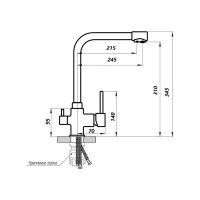 Смеситель для кухни WISENT с подводкой питьевой воды WP4355-3