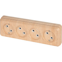 Розетка Intro Quadro 2-207-11 без заземления, четырехместная, 4х2P, 16А-250В, IP20, ОУ, сосна, Б0053836