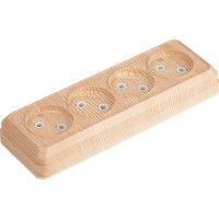 Розетка Intro Quadro 2-207-11 без заземления, четырехместная, 4х2P, 16А-250В, IP20, ОУ, сосна, Б0053836