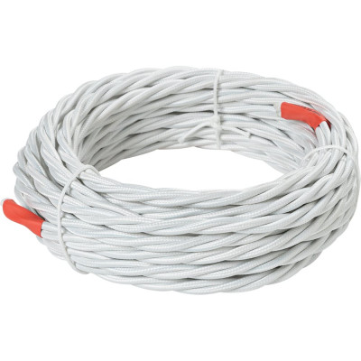 Ретро провод TDM ELECTRIC "Эко" 3x2,5 витой ГОСТ белый 20м SQ2801-0204